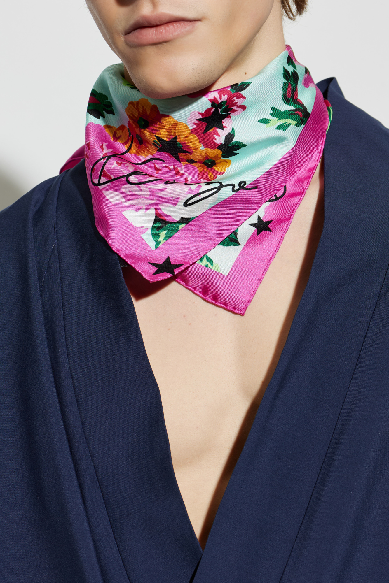 Kenzo Silk scarf with floral motif | Men's | Vitkac
